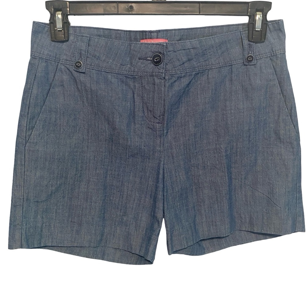 Isaac Mizrahi Blue Jean Shorts Classic Tailored Design